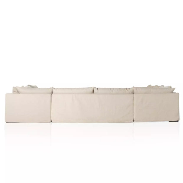 Four Hands Grant 5 Piece Slipcovered Sectional 152” ~ Antwerp Natural Performance Fabric Slipcover