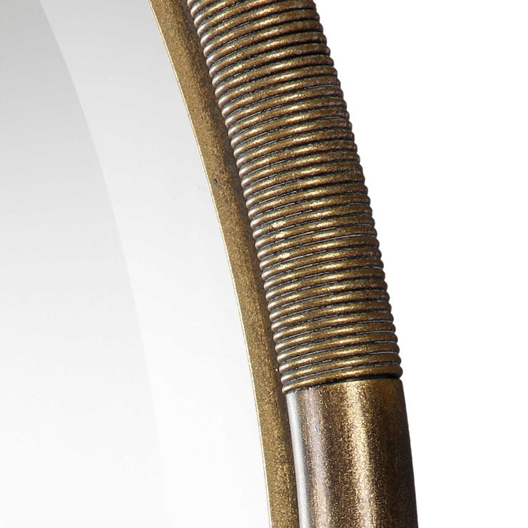 Uttermost Finnick Antiqued Gold Leaf Round Mirror