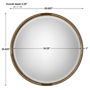 Uttermost Finnick Antiqued Gold Leaf Round Mirror