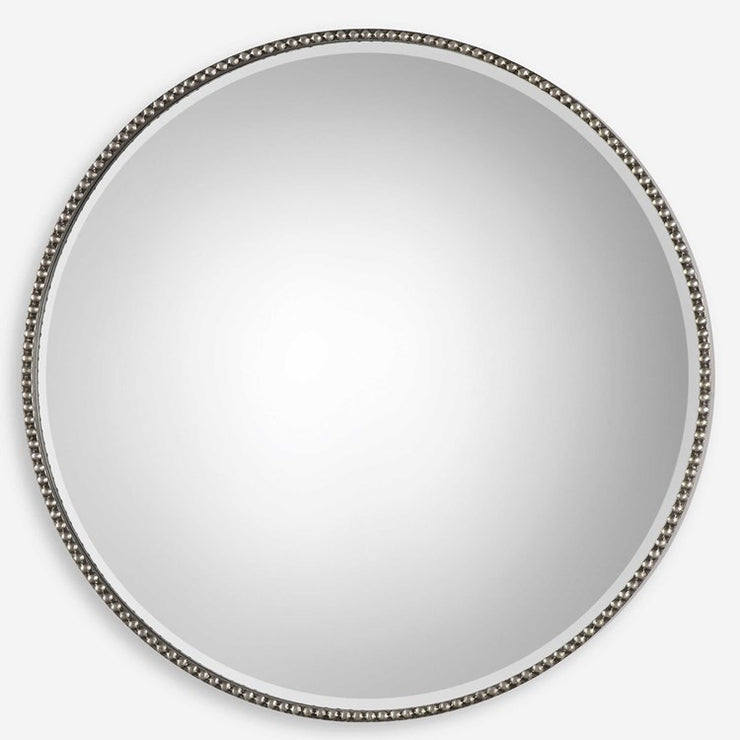 Uttermost Stefania Antiqued Silver Leaf Round Mirror