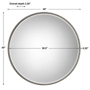 Uttermost Stefania Antiqued Silver Leaf Round Mirror