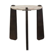Uttermost Talud Textured Iron With Marble Top Side Table