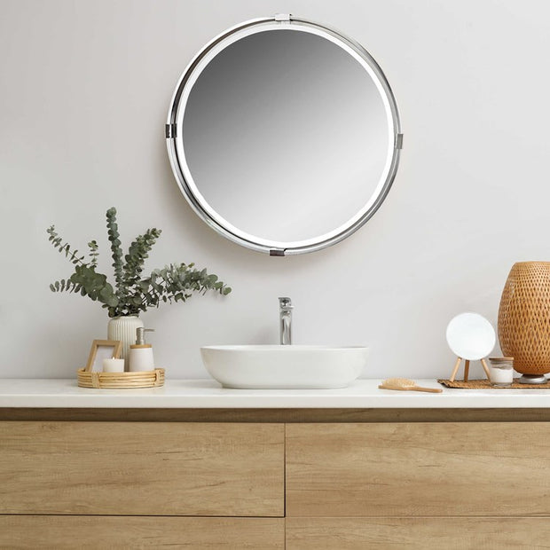 Uttermost Tazlina Brushed Nickel Round Mirror