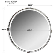 Uttermost Tazlina Brushed Nickel Round Mirror
