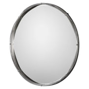 Uttermost Ohmer Antiqued Metallic Silver Leaf Round Mirror