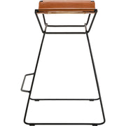 Surya Celerio Modern Cognac Leather Kitchen Counter Stool