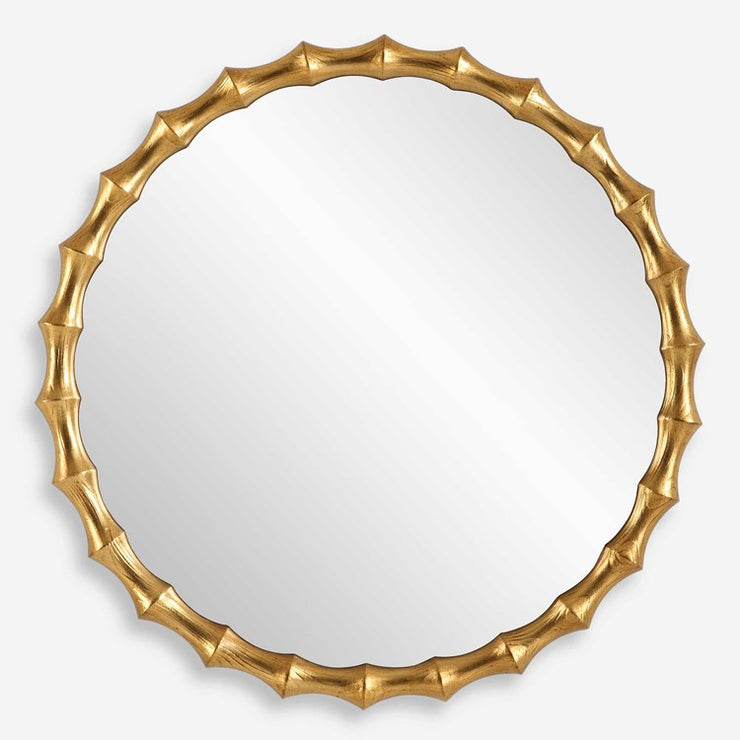 Uttermost Nacala Antiqued Gold Leaf Round Mirror
