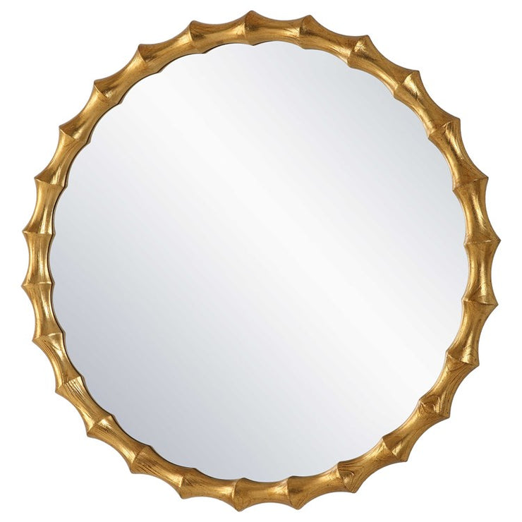 Uttermost Nacala Antiqued Gold Leaf Round Mirror