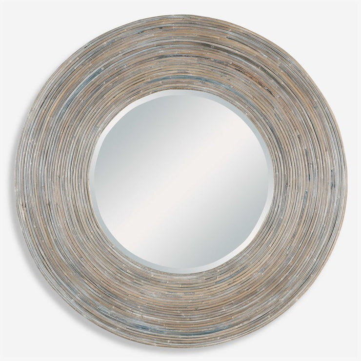 Uttermost Vortex Natural Rattan Round Mirror