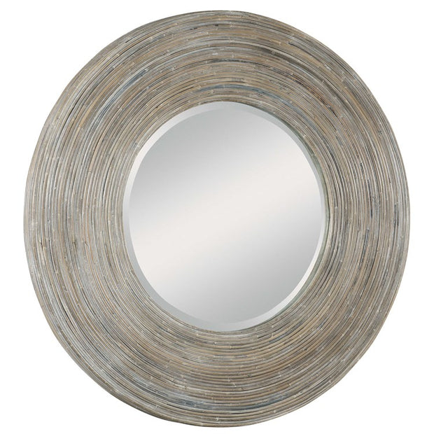Uttermost Vortex Natural Rattan Round Mirror
