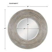 Uttermost Vortex Natural Rattan Round Mirror