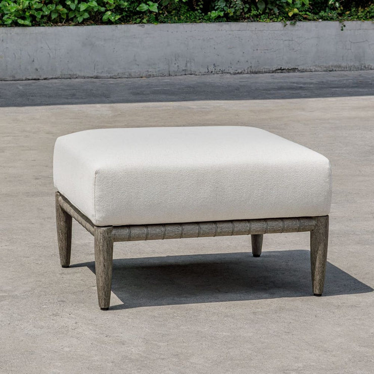 Uttermost Borneo Oyster White Outdoor Ottoman