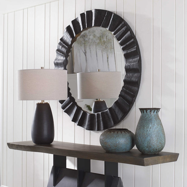 Uttermost Caribou Dark Expresso Wood Round Mirror