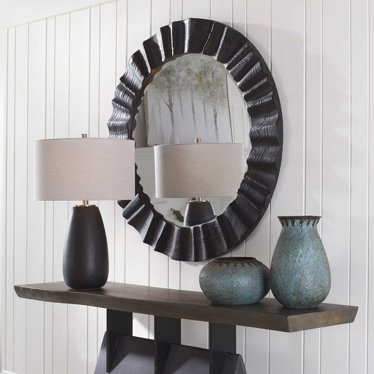 Uttermost Caribou Dark Expresso Wood Round Mirror