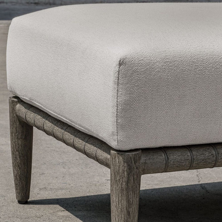 Uttermost Borneo Oyster White Outdoor Ottoman