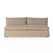 Four Hands Grant Sectional Slipcovered Armless Sofa 74” ~ Antwerp Taupe Performance Fabric Slipcover