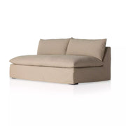 Four Hands Grant Sectional Slipcovered Armless Sofa 74” ~ Antwerp Taupe Performance Fabric Slipcover