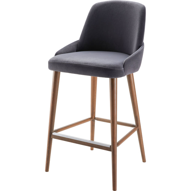 Surya Peregrine Modern Black Faux Suede Kitchen Bar Stool
