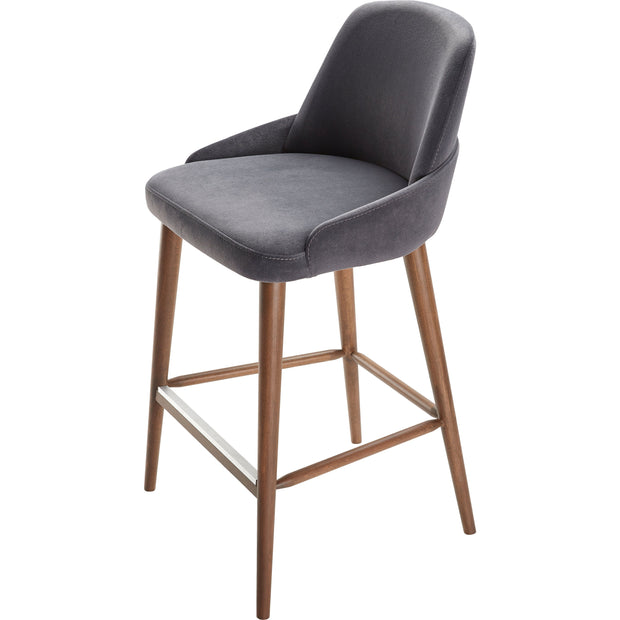 Surya Peregrine Modern Black Faux Suede Kitchen Bar Stool
