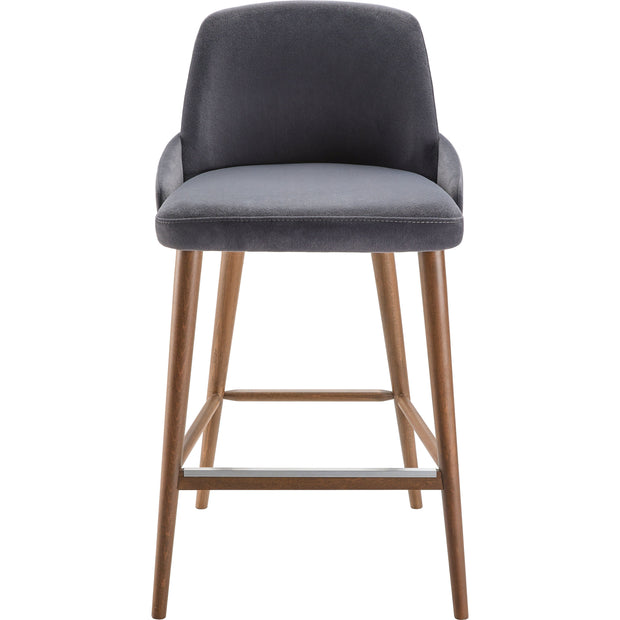 Surya Peregrine Modern Black Faux Suede Kitchen Bar Stool