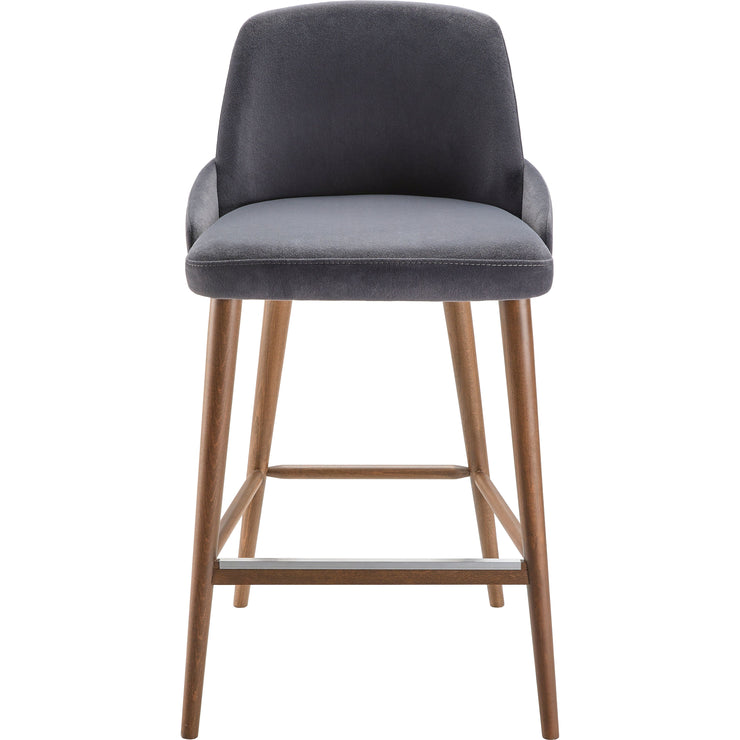 Surya Peregrine Modern Black Faux Suede Kitchen Bar Stool