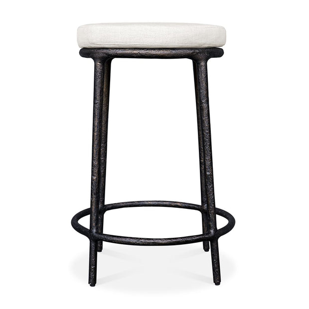 Uttermost Thayer Outdoor Counter Stool With Oyster White Cushion
