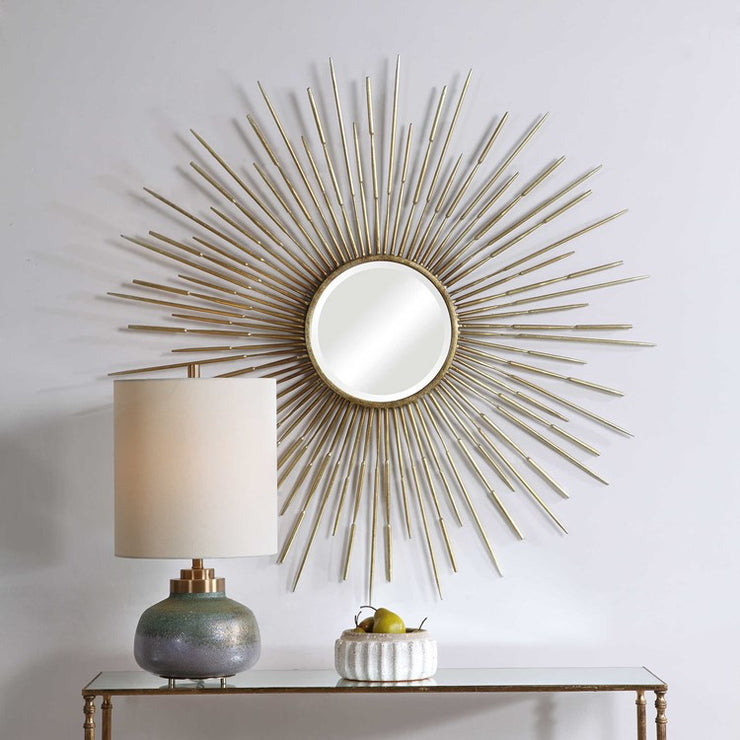 Uttermost Golden Rays Starburst Gold Round Mirror