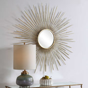 Uttermost Golden Rays Starburst Gold Round Mirror