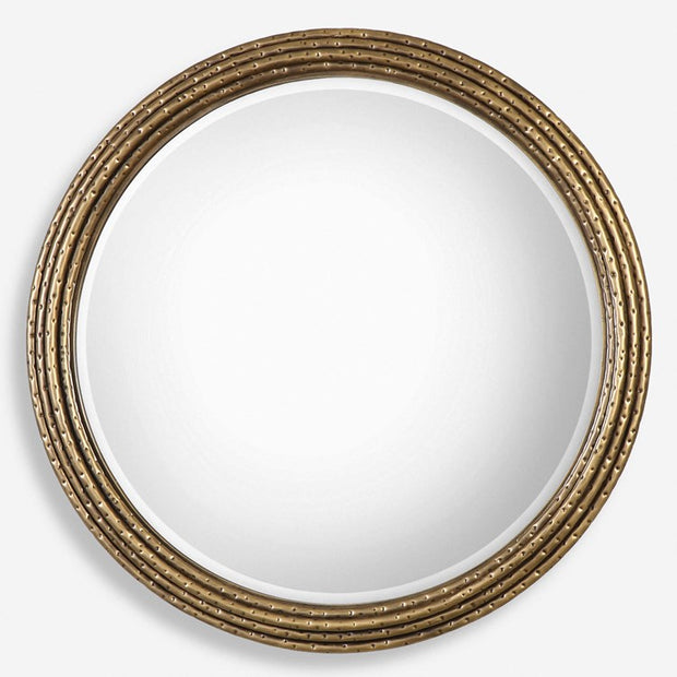 Uttermost Spera Anriqued Gold Iron Round Mirror
