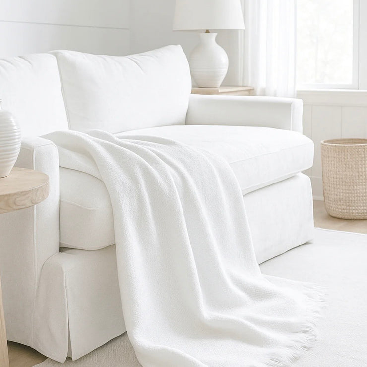 Anaya Home Blissful Bamboo White Throw  ~ HOLIDAY SALE ~ Limited Quantity