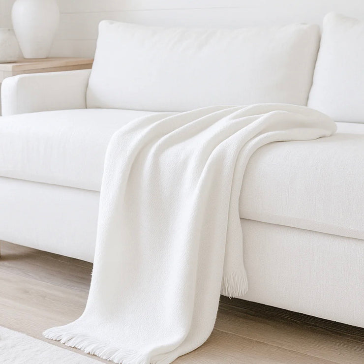 Anaya Home Blissful Bamboo White Throw  ~ HOLIDAY SALE ~ Limited Quantity