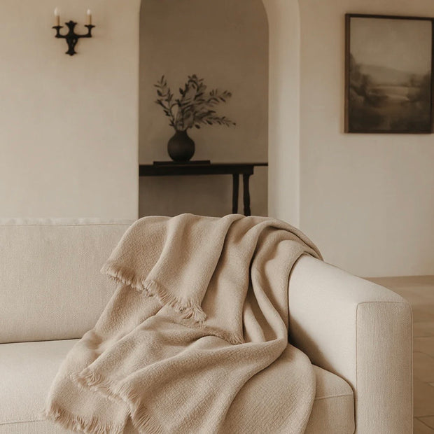 Anaya Home Blissful Bamboo Beige Throw ~ HOLIDAY SALE ~ Limited Quantity