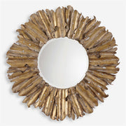 Uttermost Hemani Antiqued Gold Leaf Round Mirror