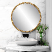 Uttermost Byzantine Antiqued Gold Leaf Beaded Round Mirror