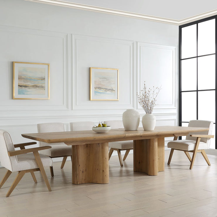 Uttermost Cecelia Reclaimed Oak Wood Extension Dining Table
