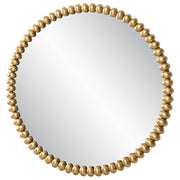 Uttermost Byzantine Antiqued Gold Leaf Beaded Round Mirror