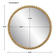 Uttermost Byzantine Antiqued Gold Leaf Beaded Round Mirror