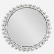 Uttermost Cyra Aged Ivory Wood Beaded Round Mirror