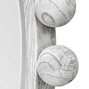 Uttermost Cyra Aged Ivory Wood Beaded Round Mirror