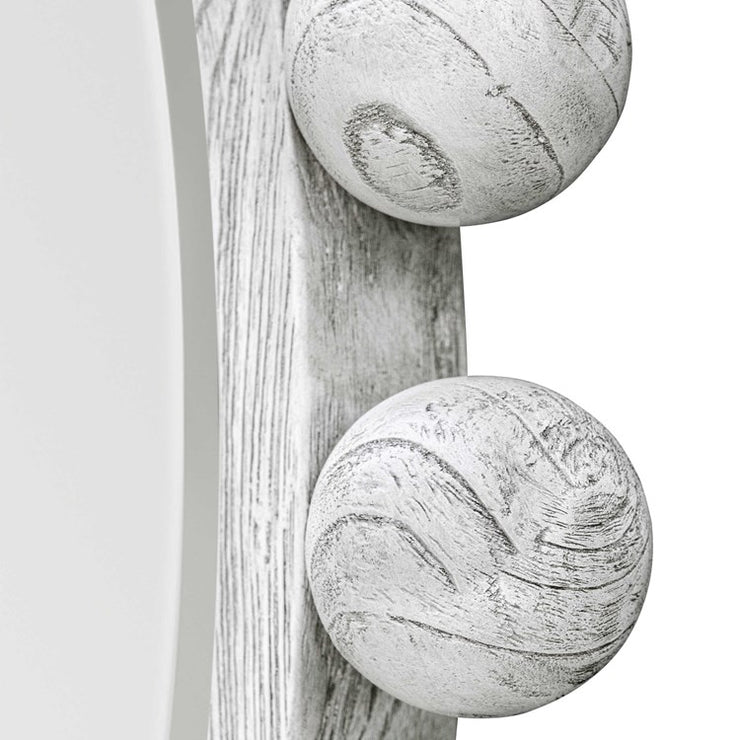Uttermost Cyra Aged Ivory Wood Beaded Round Mirror