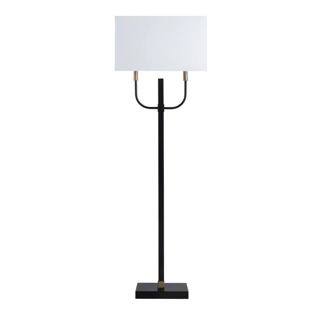 Crestview Collection Stryker Matte Black And Gold Floor Lamp