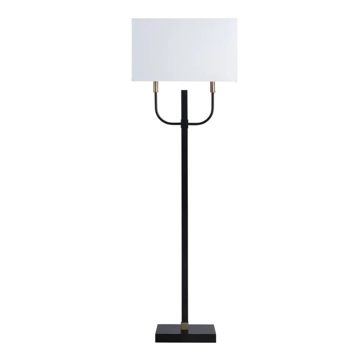 Crestview Collection Stryker Matte Black And Gold Floor Lamp