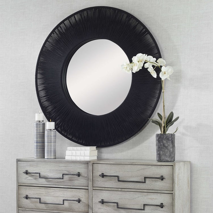 Uttermost Sailor’s Knot Black Rope Round Mirror