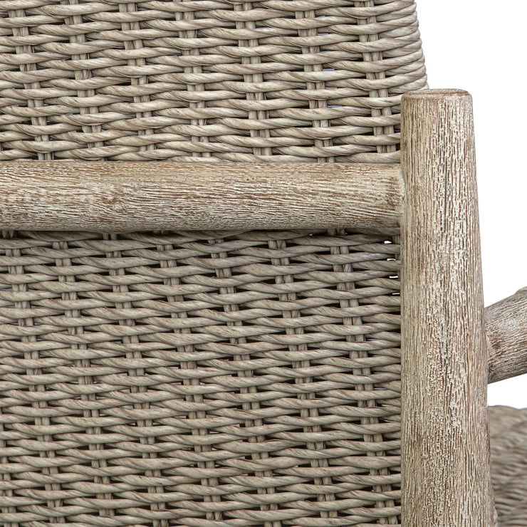 Uttermost Sumba Light Gray All Weather Wicker Outdoor Dining Chair