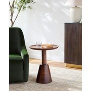 Surya Maeve Modern Dark Brown Mango Wood Round Side Table