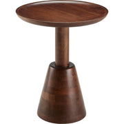 Surya Maeve Modern Dark Brown Mango Wood Round Side Table