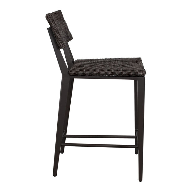 Uttermost Calbas Java Black All Weather Wicket Outdoor Counter Stool