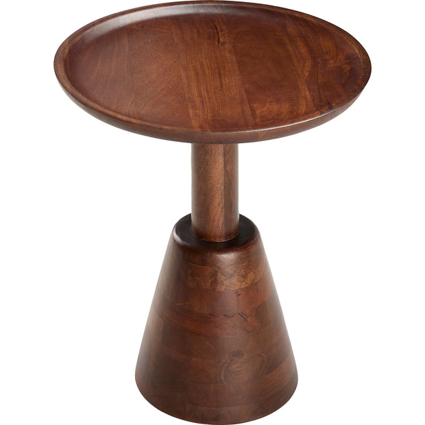 Surya Maeve Modern Dark Brown Mango Wood Round Side Table