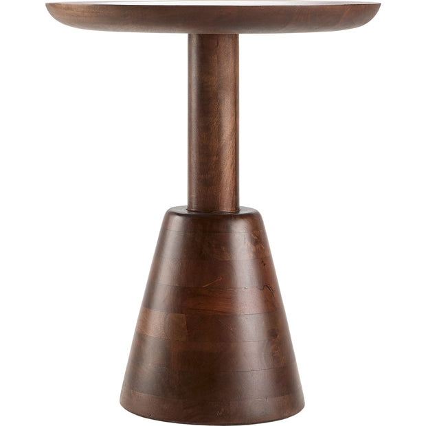 Surya Maeve Modern Dark Brown Mango Wood Round Side Table