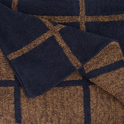 Kashwere Ultra Plush Window Pane Heathered Throw in Dark Navy, Walnut and Praline